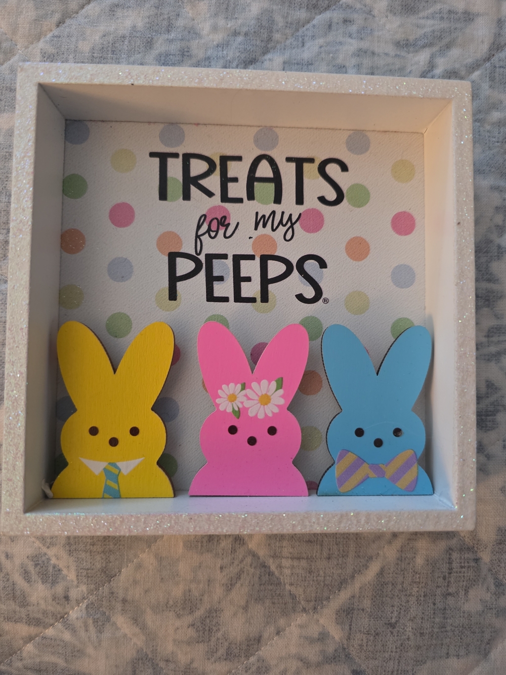 Easter Peeps Bunny Framed Decor